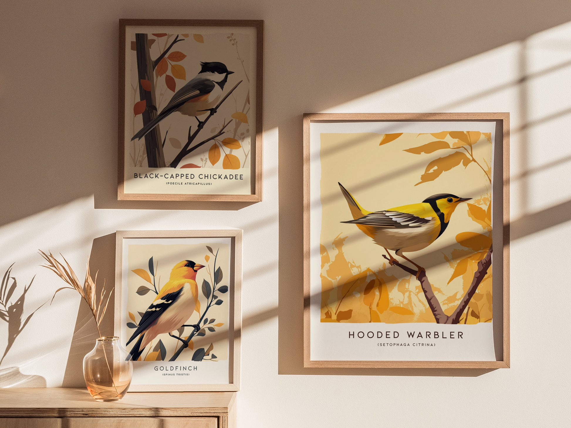 Hooded Warbler Poster | Modern Bird Wall Art Decor