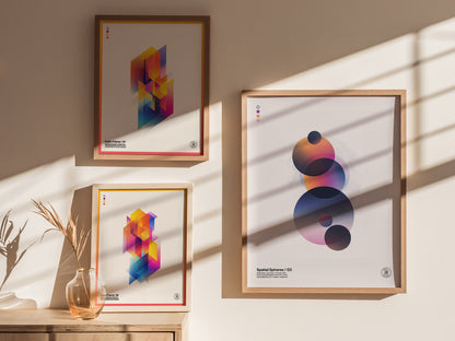 Spatial Spheres 03 Poster | Modern Abstract Art Minimalist Geometric