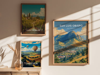 San Luis Obispo Poster | Bishop Peak SLO Art | Central Coast California