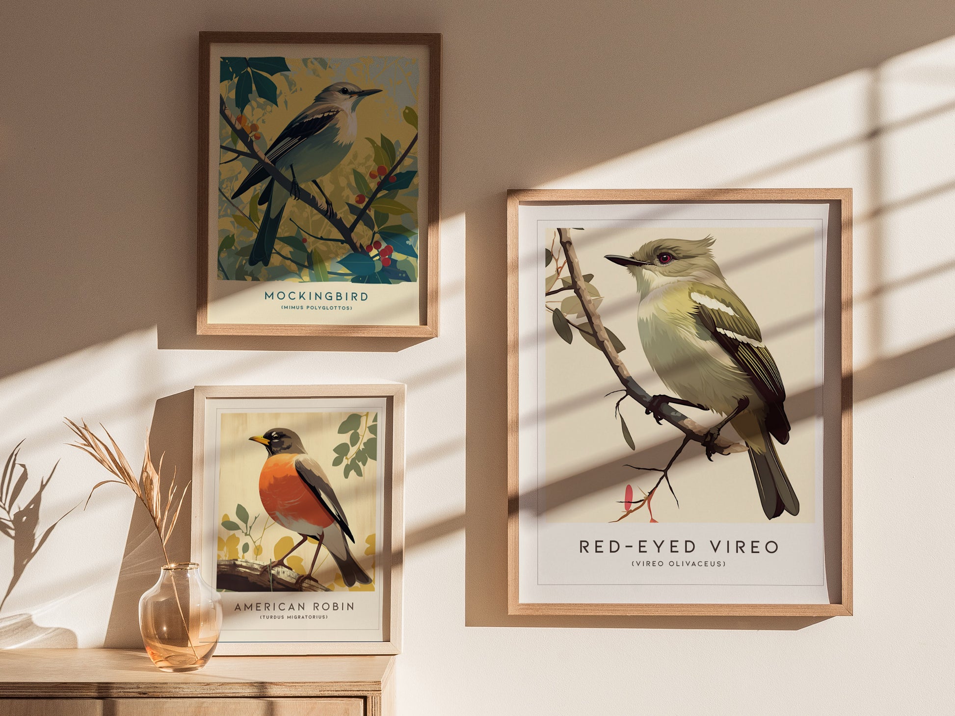 Red-Eyed Vireo Poster | Forest Songbird Wall Art