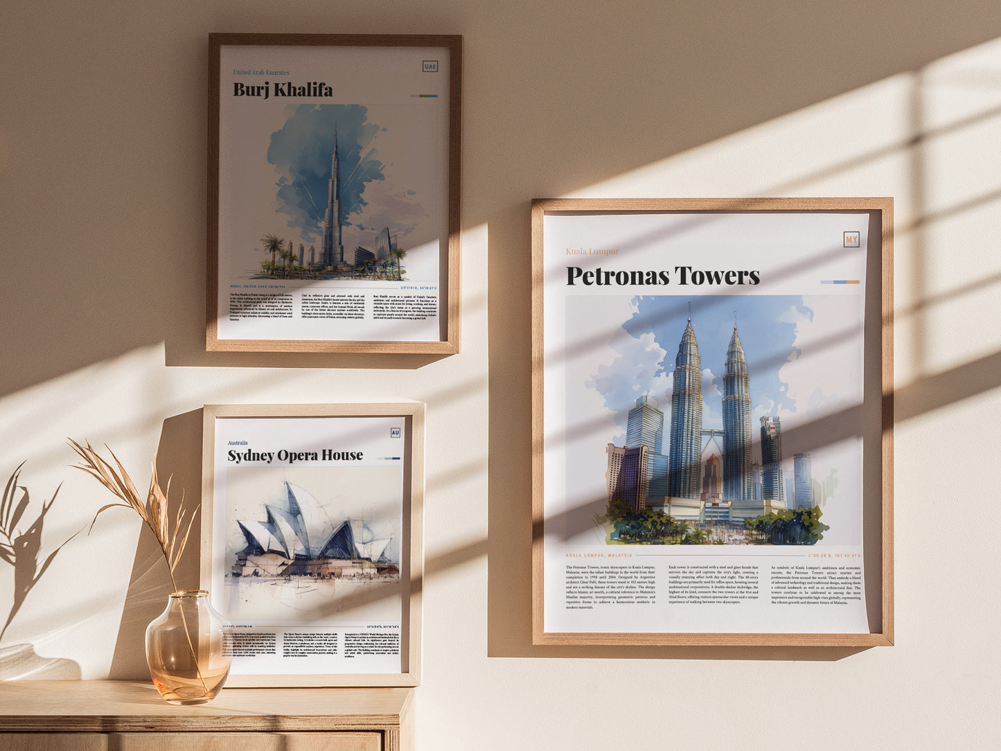 Kuala Lumpur Skyline Poster | Petronas Twin Towers Cityscape Wall Art