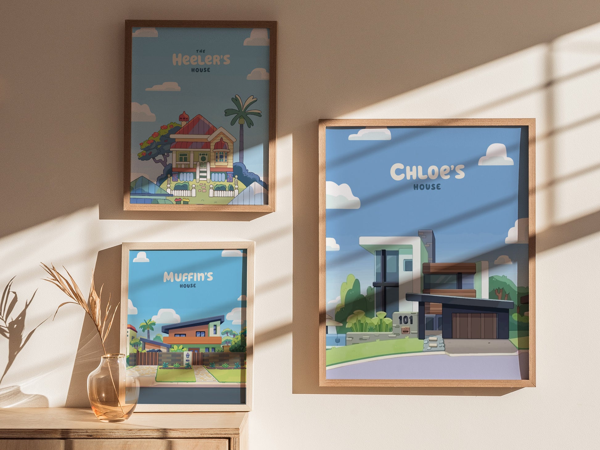 Bluey Chloe's House Poster | Kids Room Decor Wall Art | Framed or Unframed