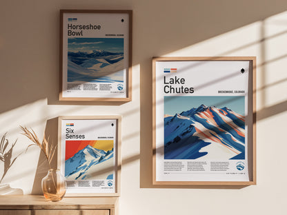 Lake Chutes Breckenridge Poster | Colorado Extreme Terrain Ski Run Wall Art