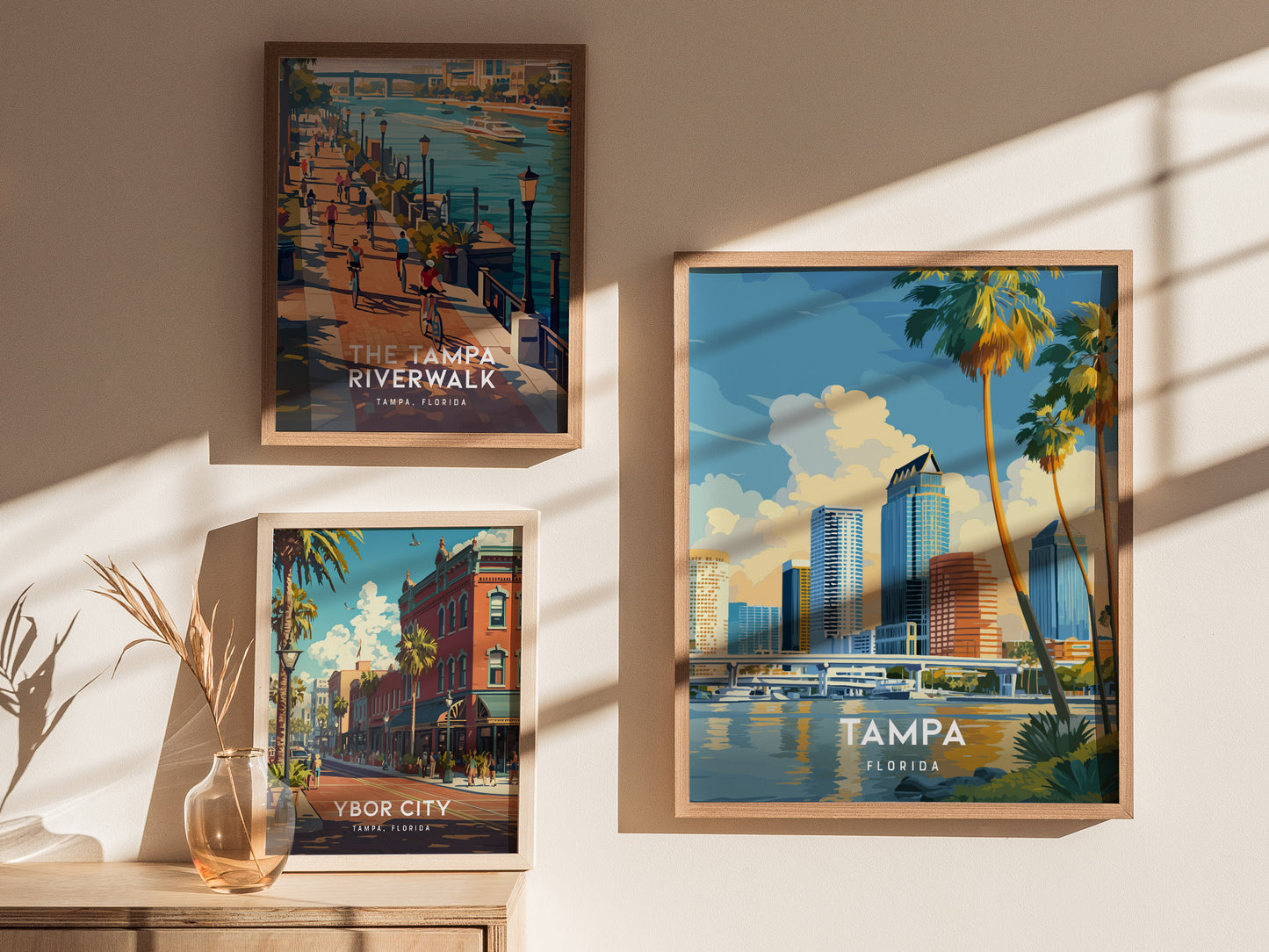Tampa Poster | Florida Skyline Art | Gulf Coast City Wall Decor