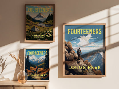 Longs Peak Poster | Estes Park Colorado Fourteener Wall Art