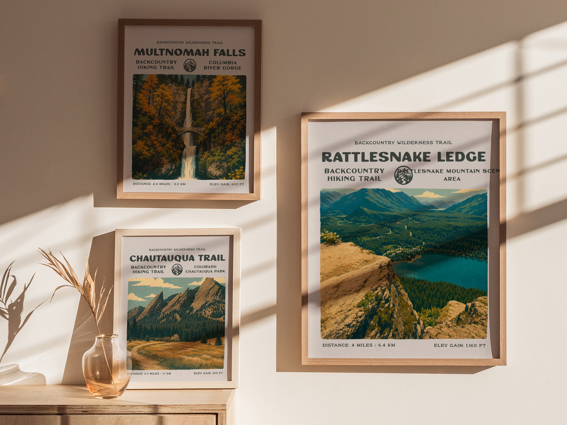 Rattlesnake Ledge, North Bend Poster | Hiker Gift | Bold Summit Views Wall Art — styled in a modern interior