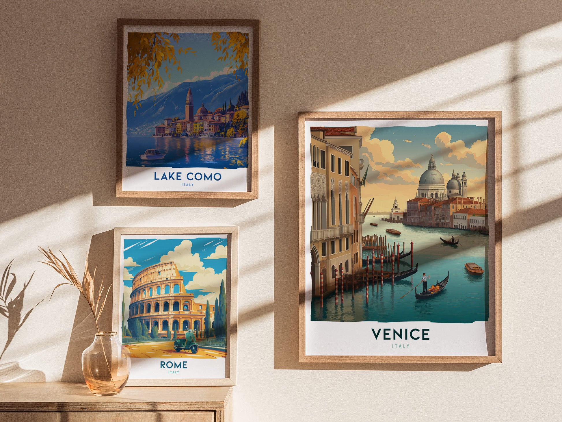 Venice Italy Poster | Canal Gondola Travel Art | Framed or Unframed