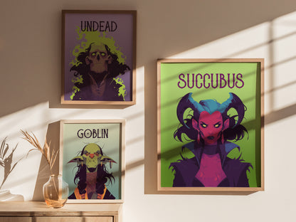 Succubus Fantasy Poster | Dark Fantasy Art D&D RPG Game Room Gift