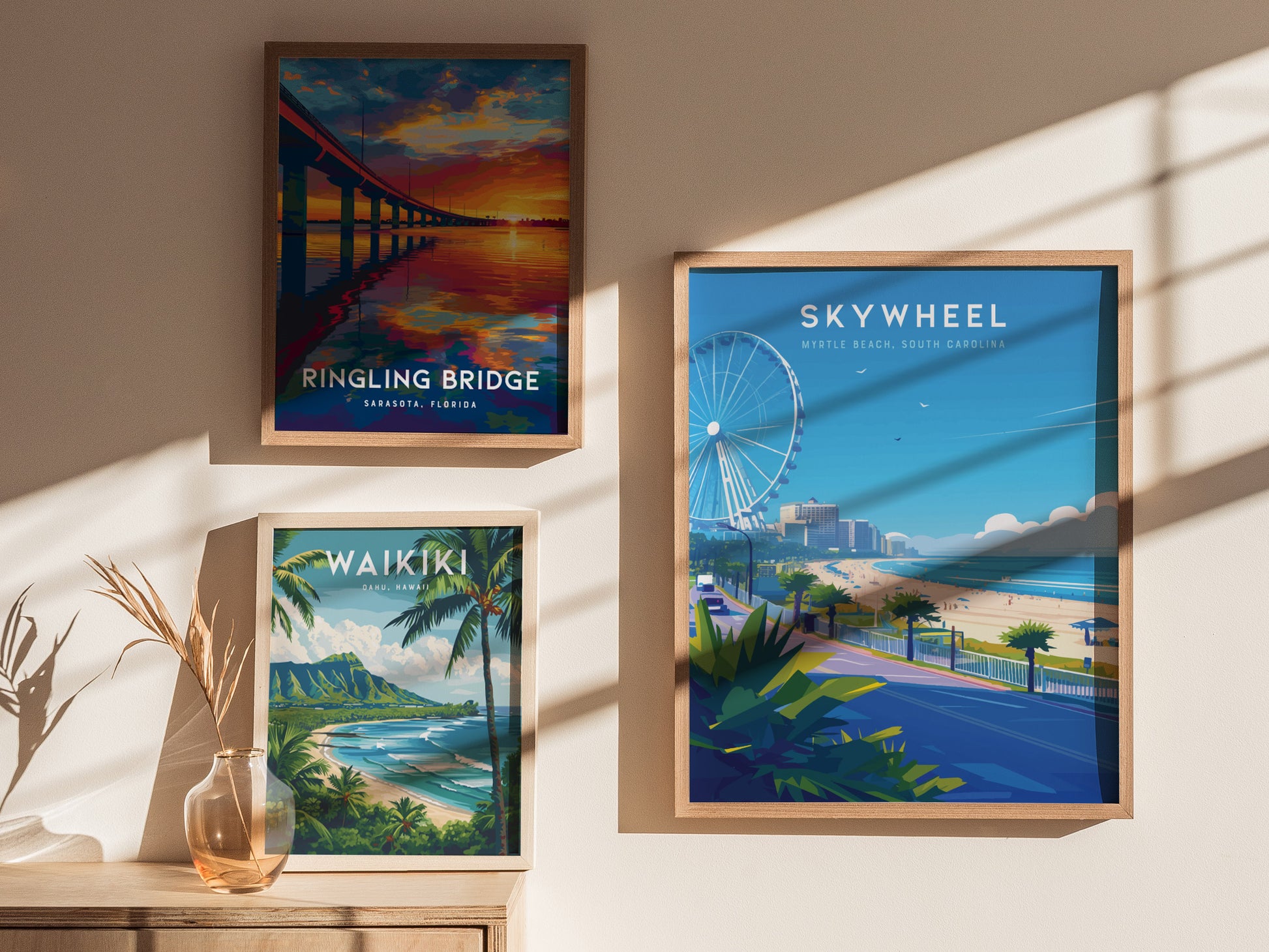 SkyWheel Myrtle Beach Poster | South Carolina Boardwalk Travel Art