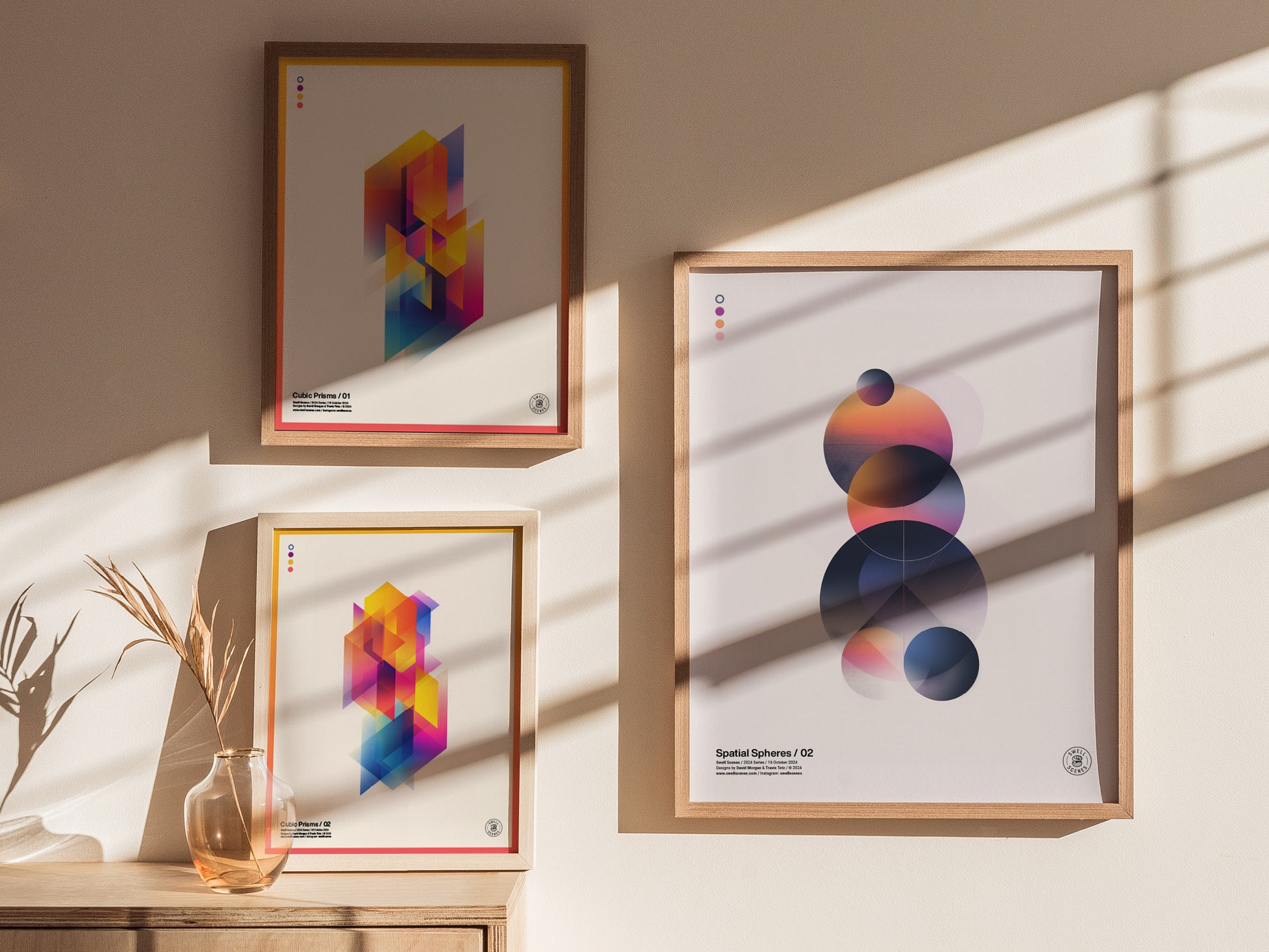 Spatial Spheres 02 Poster | Modern Abstract Art Minimalist Geometric