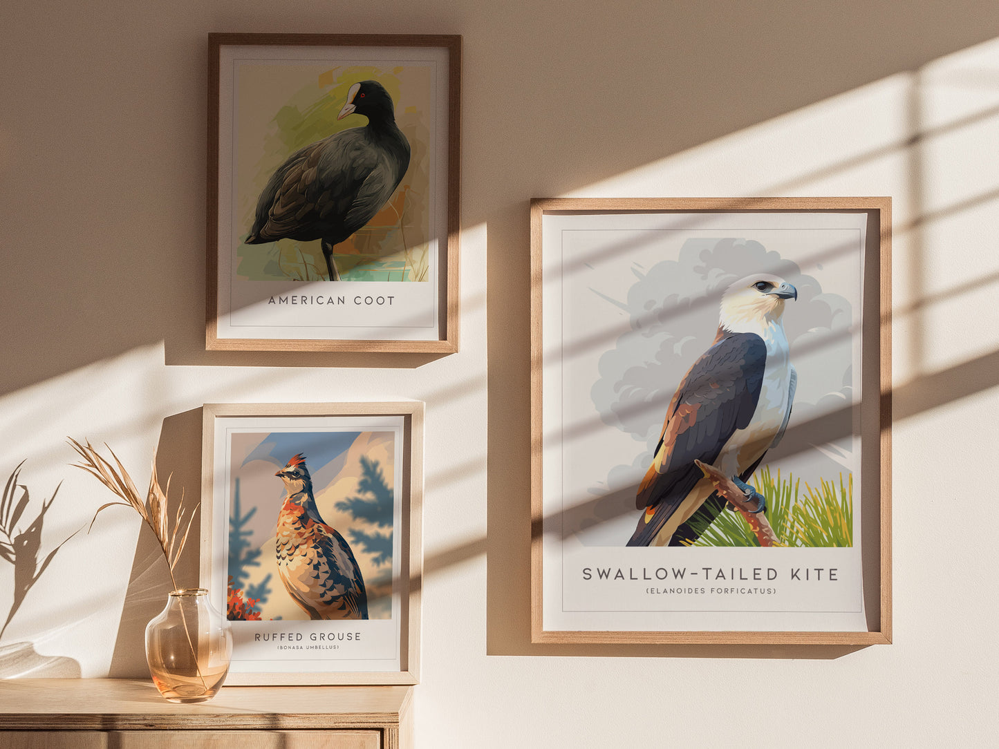 Swallow-tailed Kite Poster | Graceful Raptor in Flight Wall Art — styled in a modern interior