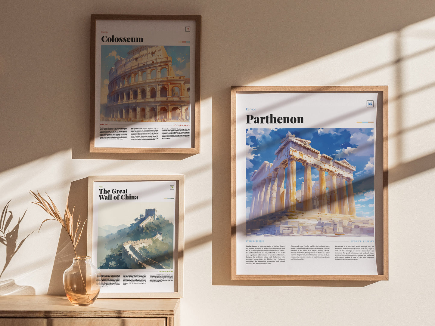 Parthenon Athens Poster | Ancient Greek Temple Wall Art Print