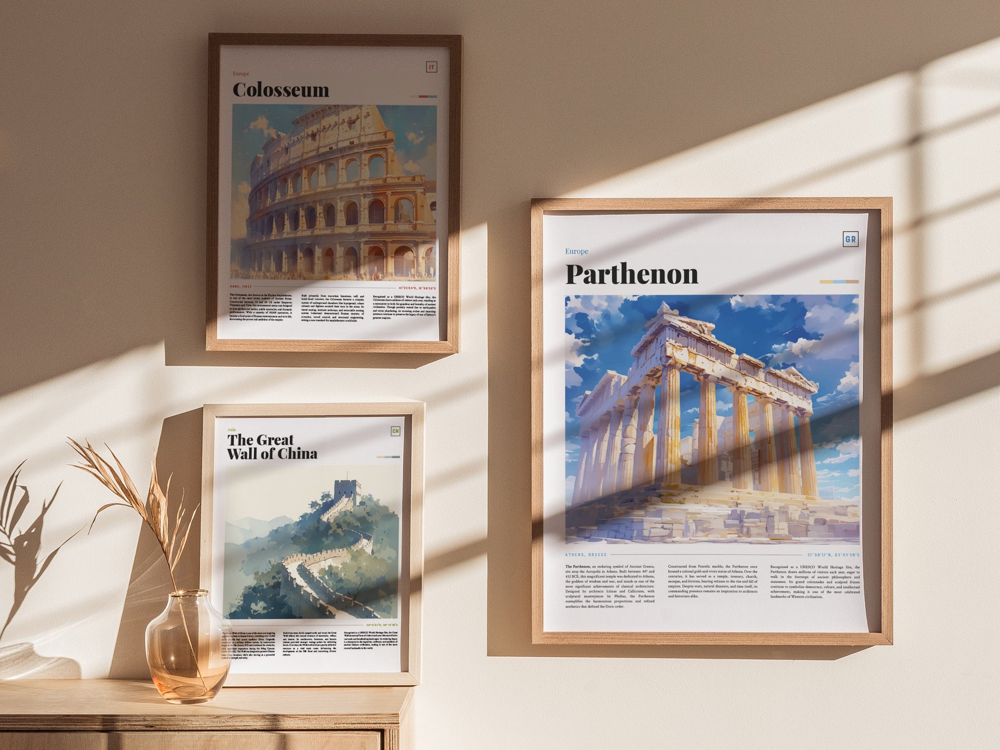 Parthenon Athens Poster | Ancient Greek Temple Wall Art Print