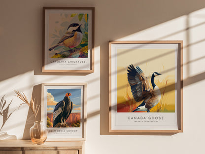 Canada Goose Poster | Majestic Migratory Bird Fine Wall Art — styled in a modern interior