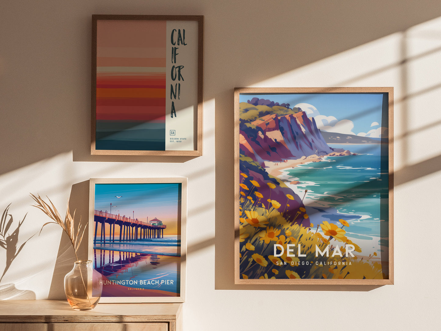 Del Mar California Poster | San Diego Beach Wall Art | Framed or Unframed