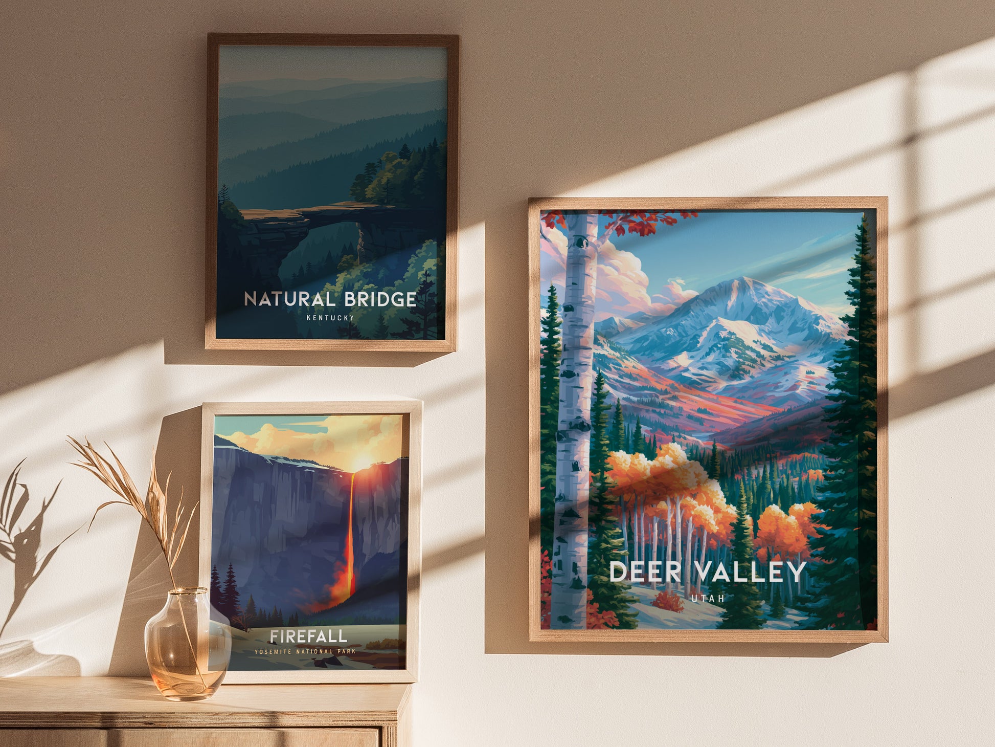 Deer Valley, Utah Poster | Alpine Ski Lodge Mountain Wall Art — styled in a modern interior