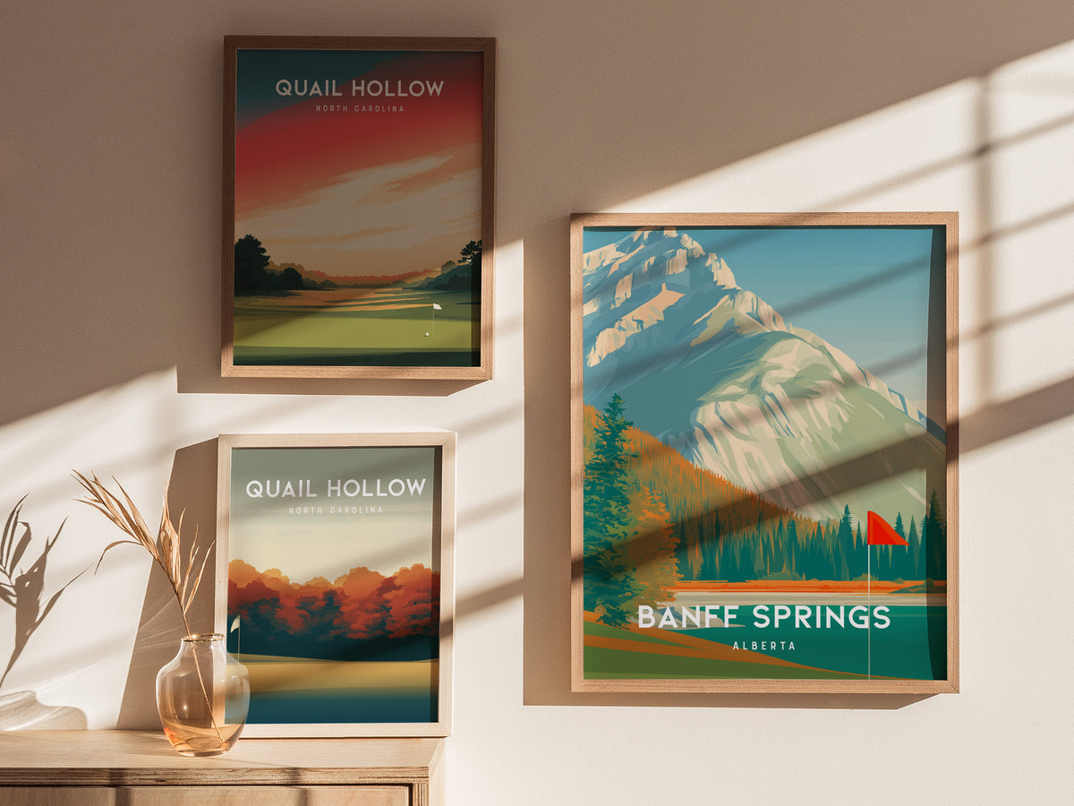 Banff Springs, Alberta Poster | Golf Wall Art & Golfer Gift Wall Art — styled in a modern interior