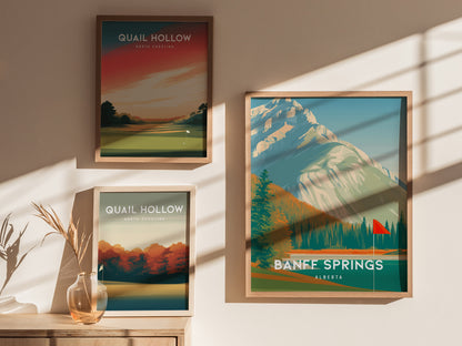 Banff Springs, Alberta Poster | Golf Wall Art & Golfer Gift Wall Art — styled in a modern interior