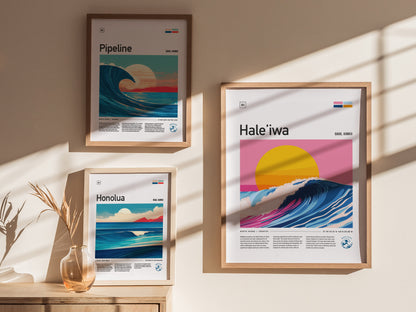 Haleiwa Surf Spot Poster | Hawaii North Shore Surfer Wall Art