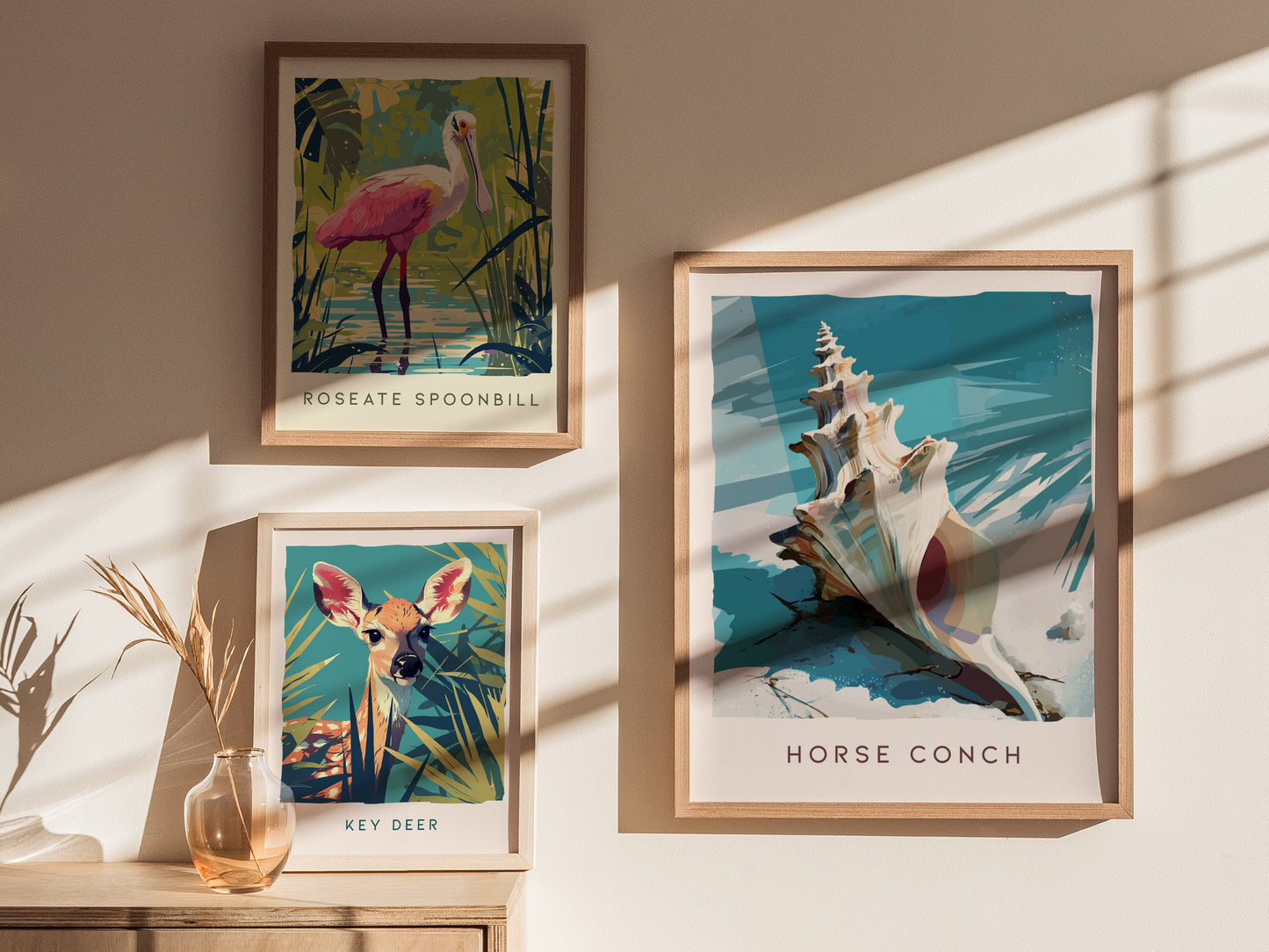 Horse Conch Shell Poster | Florida Ocean Wildlife Coastal Beach Wall Art