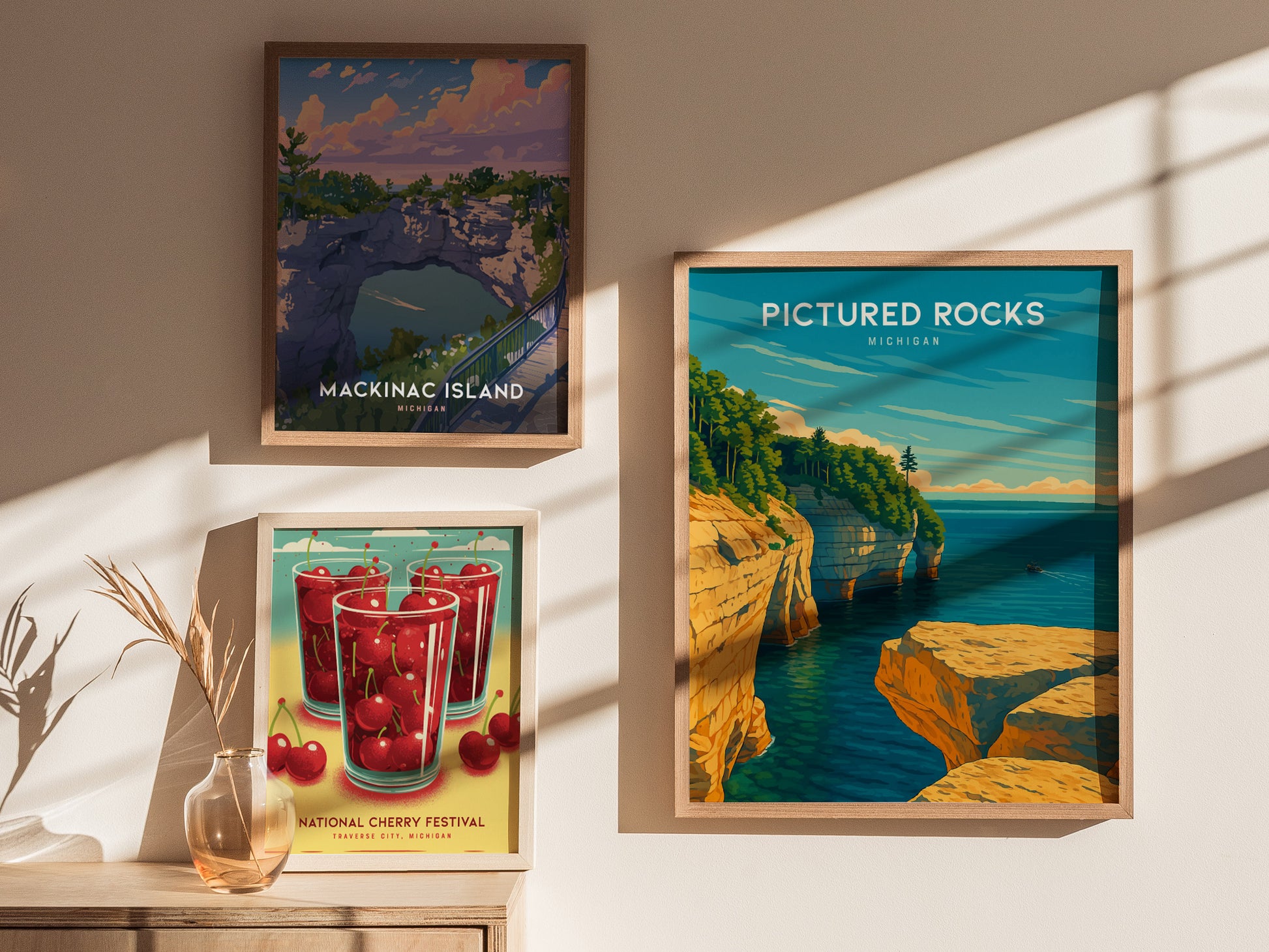 Pictured Rocks Michigan Poster | Lake Superior Wall Art Print