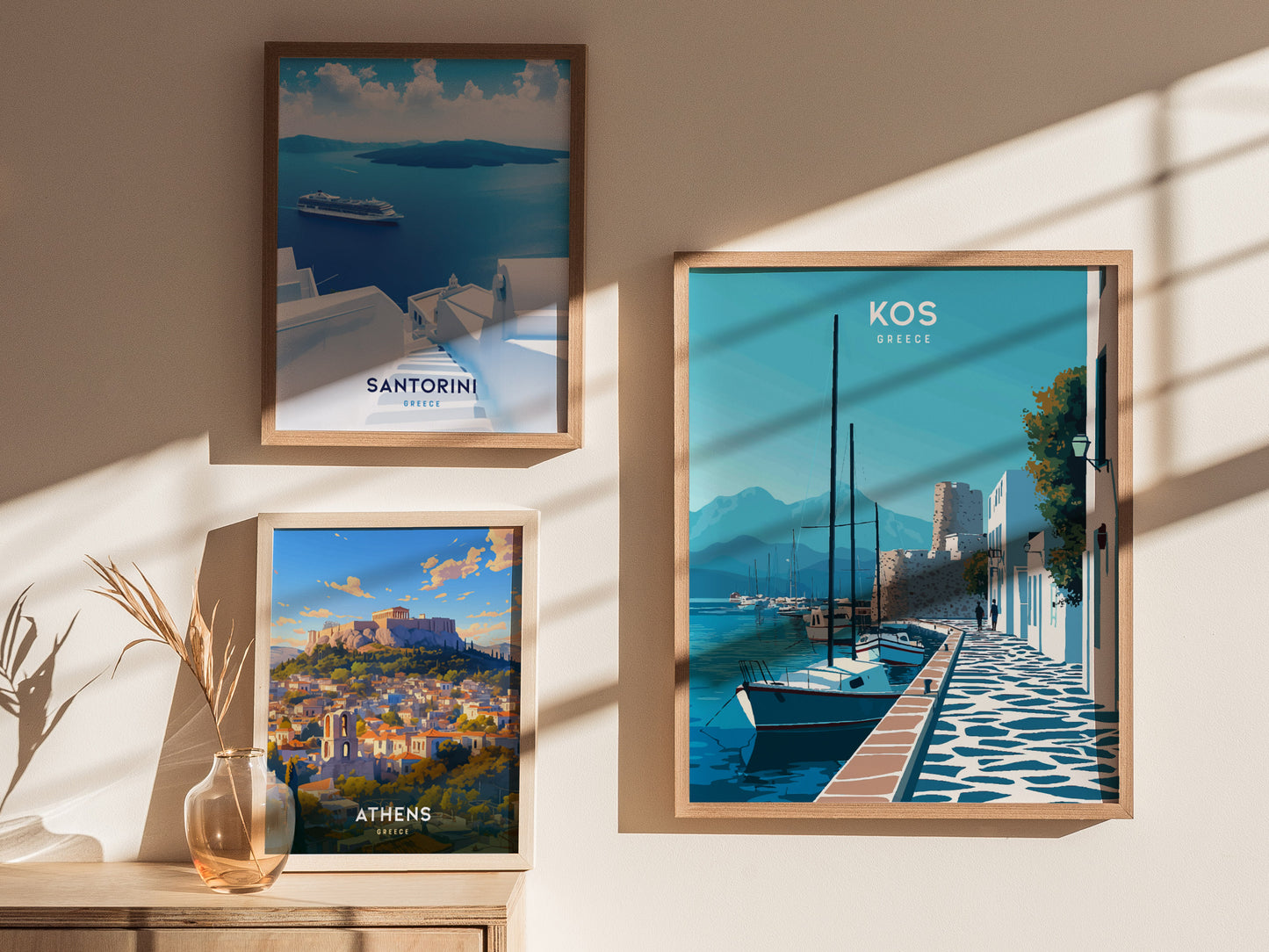 Kos Greece Poster | Aegean Island Harbor Wall Art