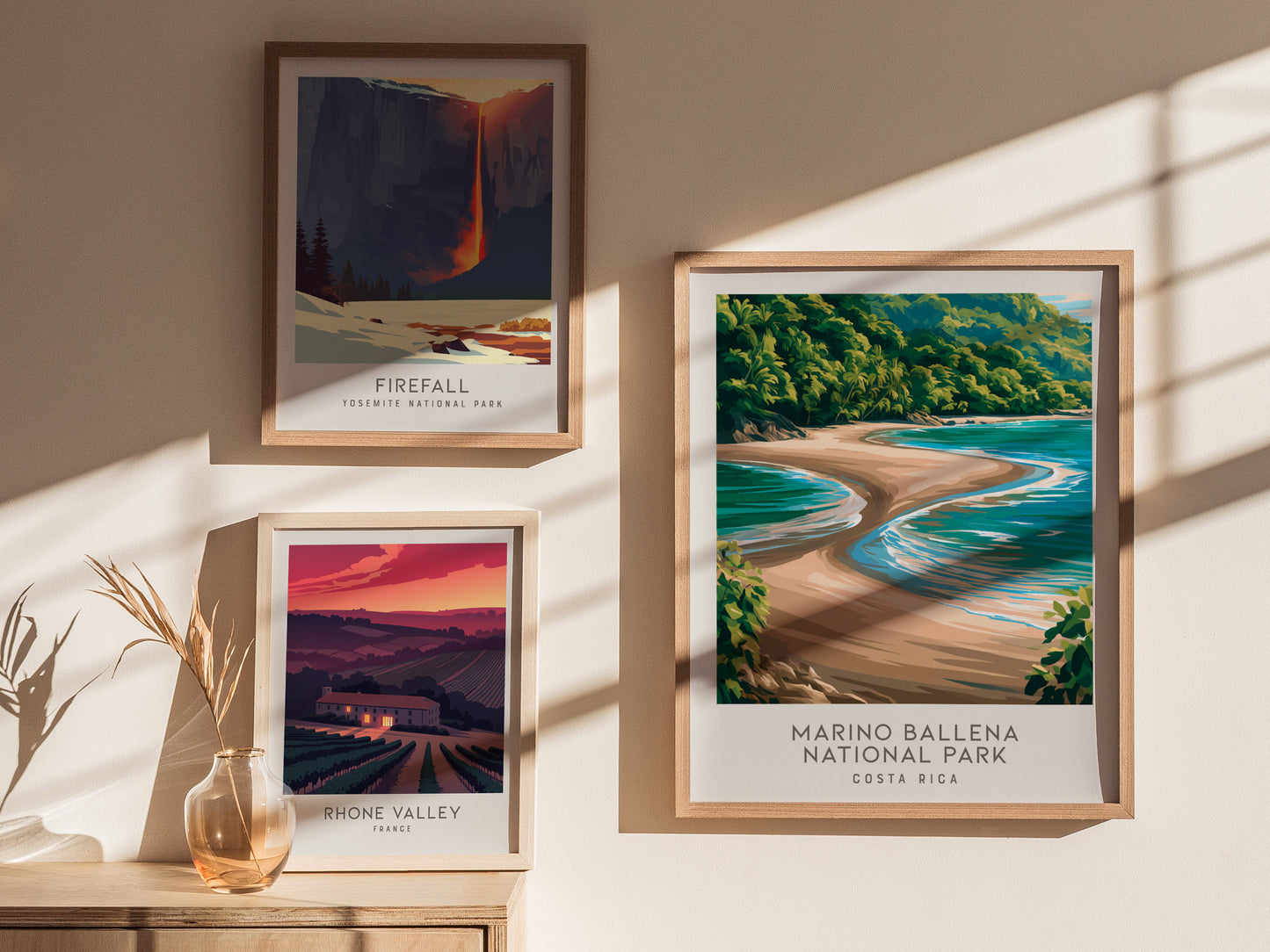 Marino Ballena National Park Matte Border Poster | Costa Rica Travel Wall Art — styled in a modern interior