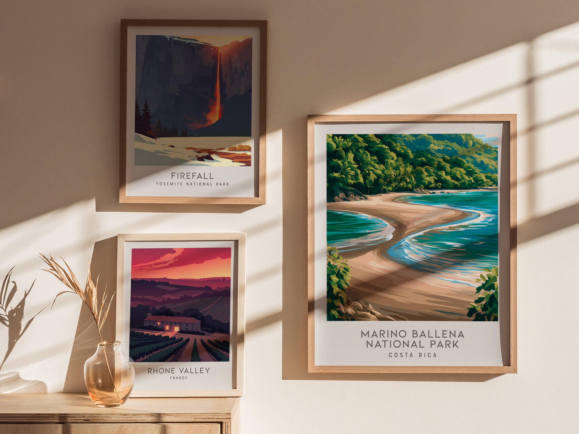 Marino Ballena National Park Matte Border Poster | Costa Rica Travel Wall Art — styled in a modern interior