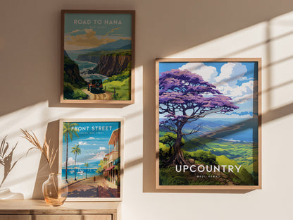 Maui Upcountry Jacaranda Poster | Makawao Kula Hawaii Art Paia