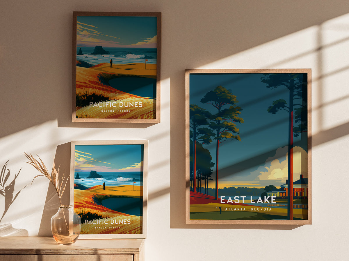 East Lake Golf Club, Atlanta, Georgia Poster | Iconic Fairways & Clubhouse Wall Art — styled in a modern interior