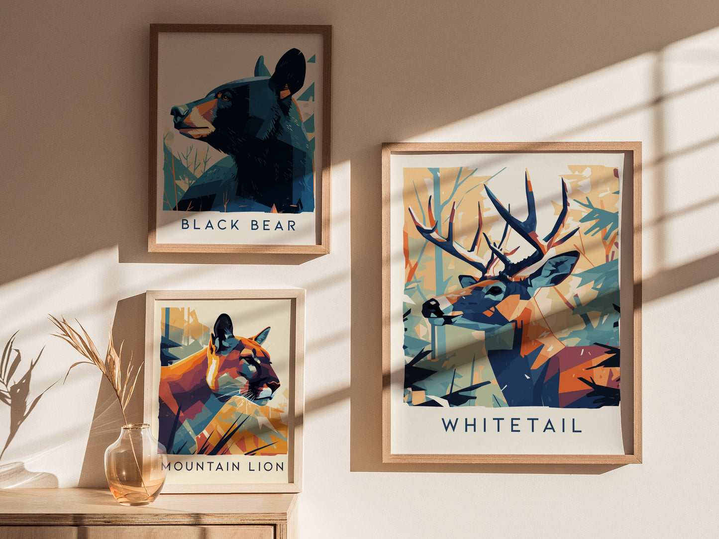 Whitetail Deer Poster | Wildlife Buck Hunting Cabin Wall Art Gift