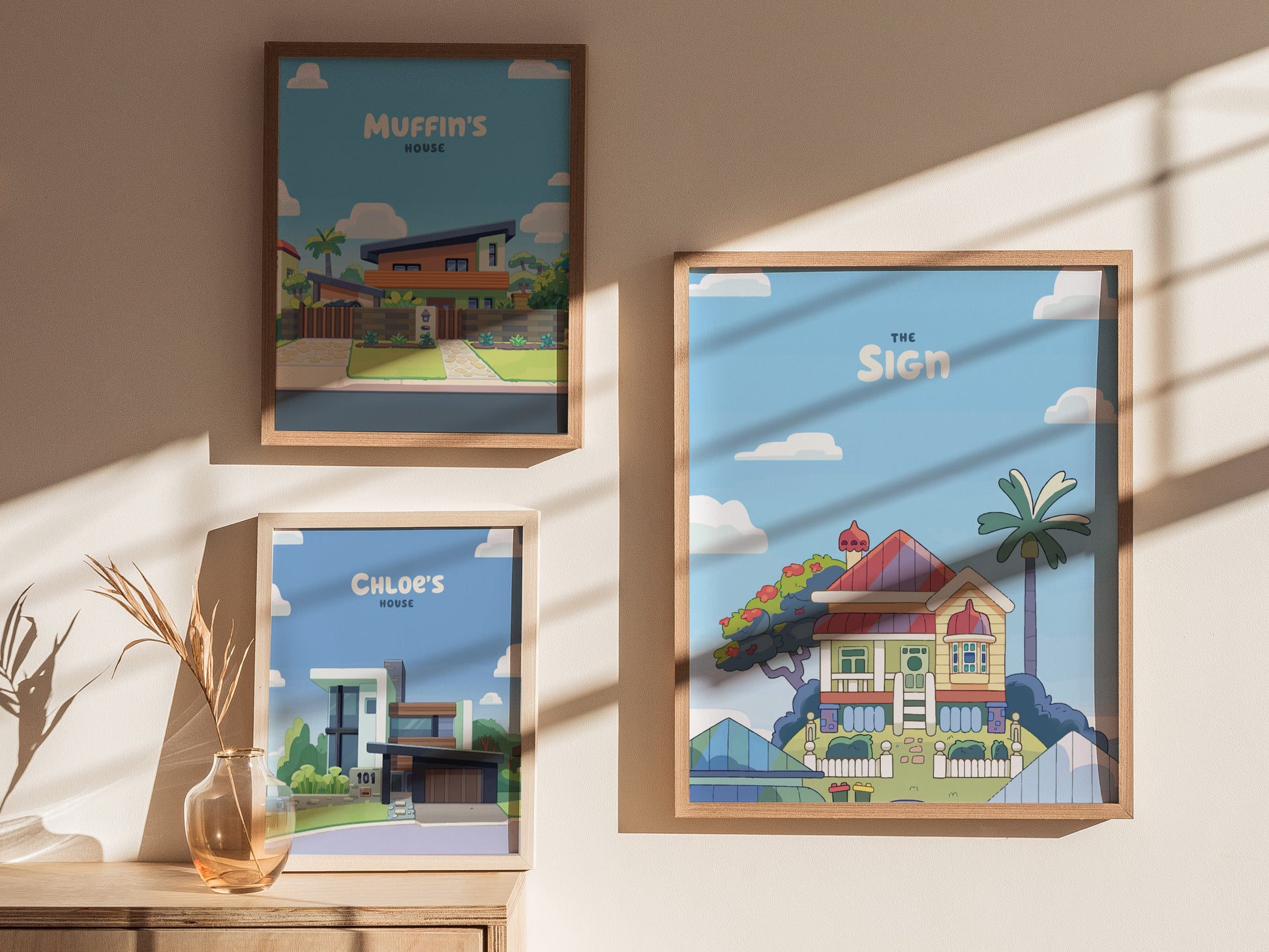 Bluey The Sign Poster | Kids Room Nursery Wall Art | Framed or Unframed