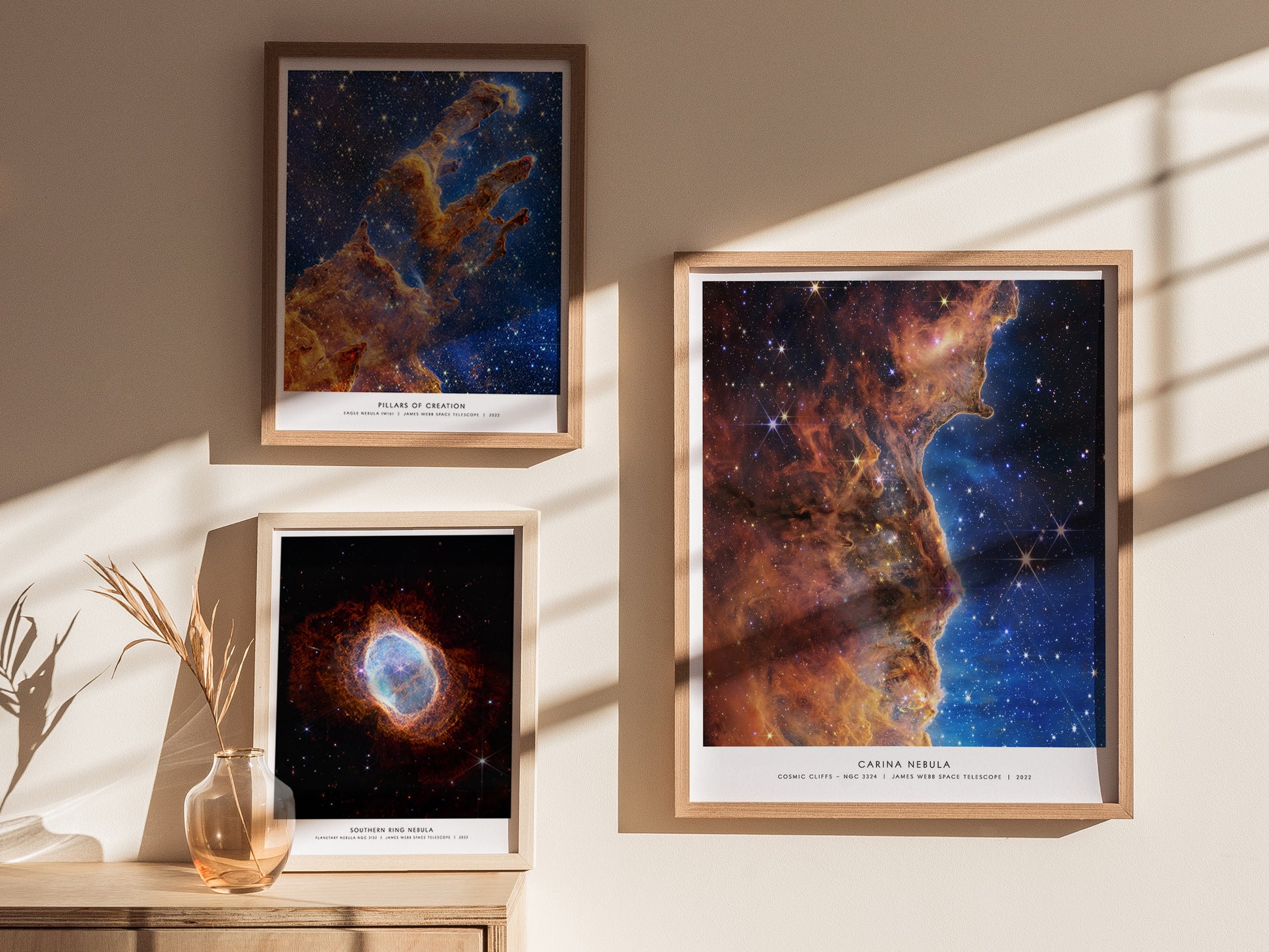 Carina Nebula space art displayed as modern astronomy-themed home decor