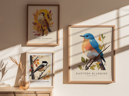 Eastern Bluebird Audubon Print | Bird Lover Cottagecore Wall Art | Framed or Unframed