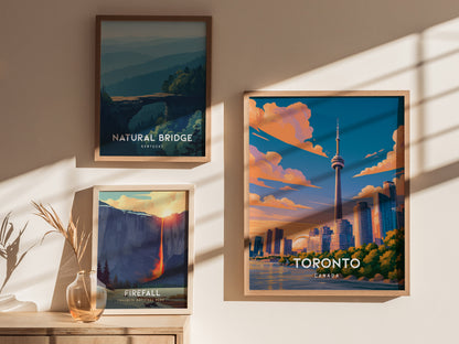 Toronto, Canada Poster | CN Tower & Skyline Cityscape Wall Art — styled in a modern interior