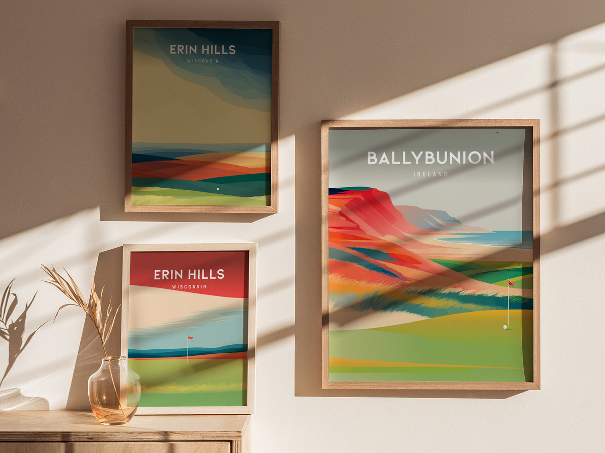 Ballybunion, Ireland Poster | Links Poster & Golfer Gift Wall Art — styled in a modern interior