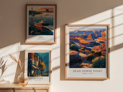 Dead Horse Point Matte Border Poster | Moab, Utah Desert Canyon Travel Gift — styled in a modern interior