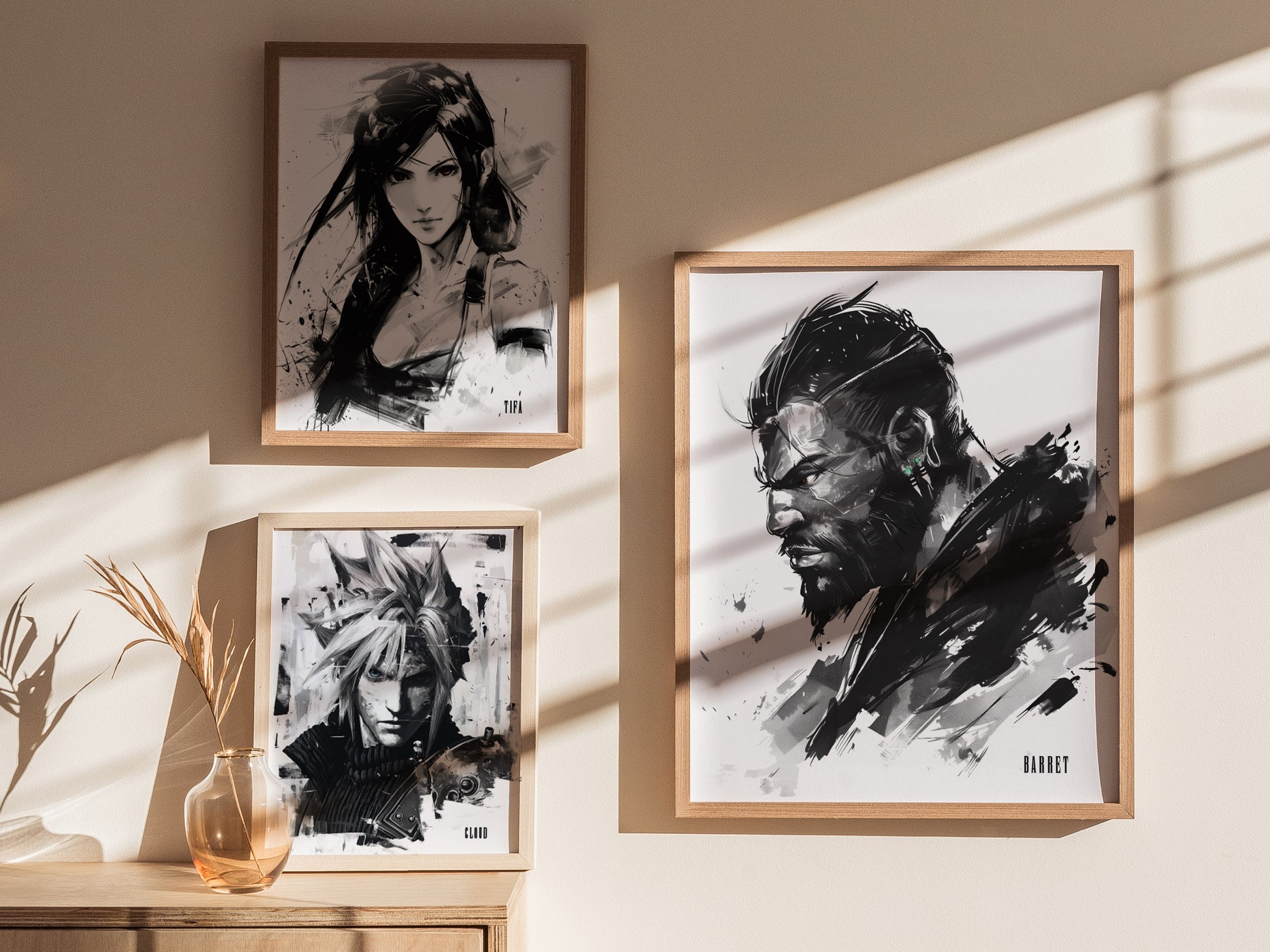 Barret Final Fantasy VII Poster | Classic FF7 RPG Gamer Wall Art | Framed or Unframed