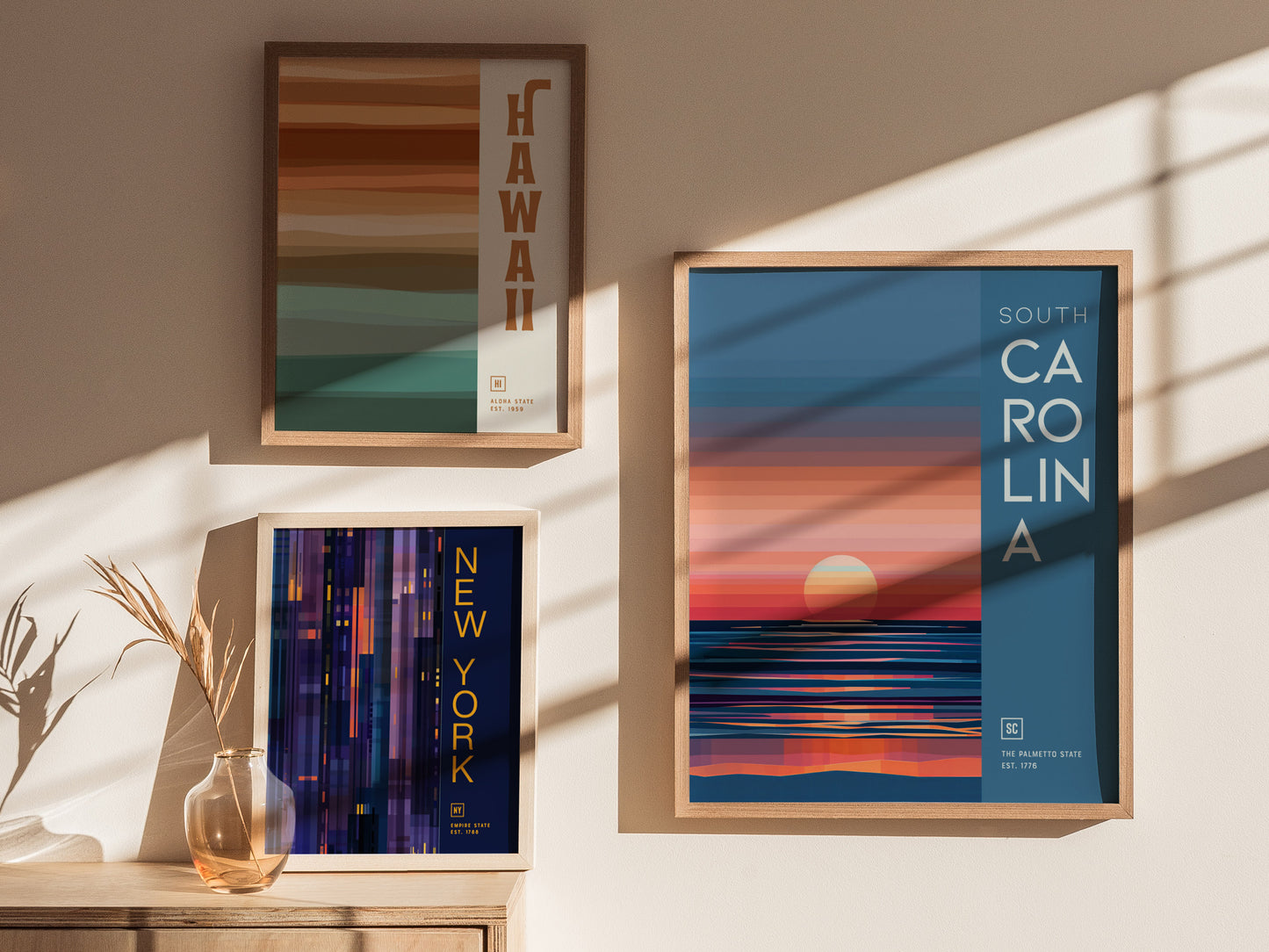 South Carolina Poster | Palmetto State Sunrise Art | Lowcountry Gift