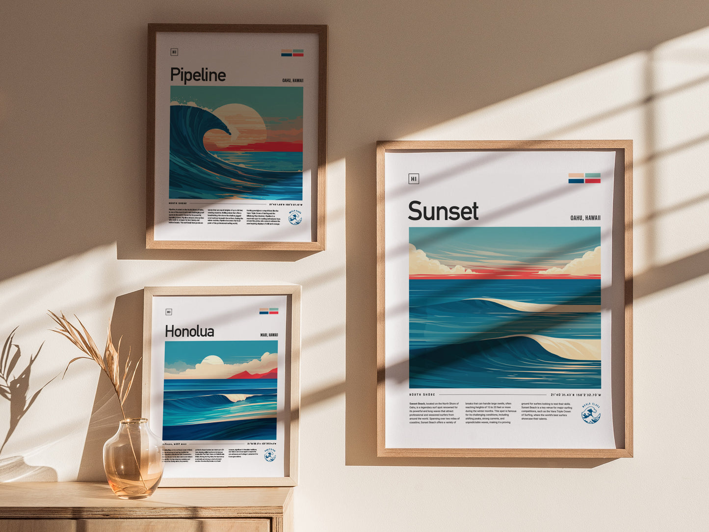 Sunset Beach Poster | North Shore Oahu Hawaii Surf Spot Triple Crown Art