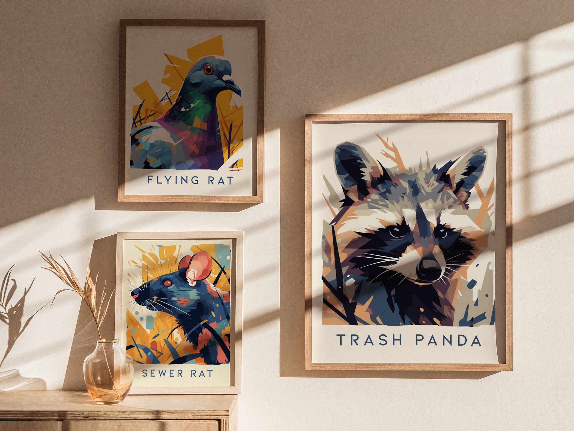 Trash Panda Poster | Urban Wildlife Raccoon Art | Funny Animal Wall Art