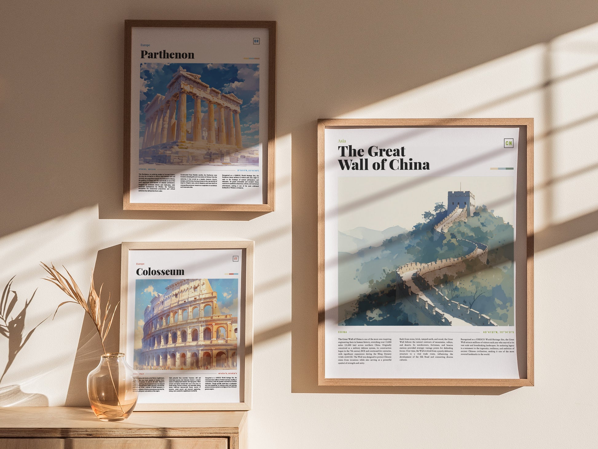 The Great Wall of China Poster | World Heritage Architecture Landmark Wall Art