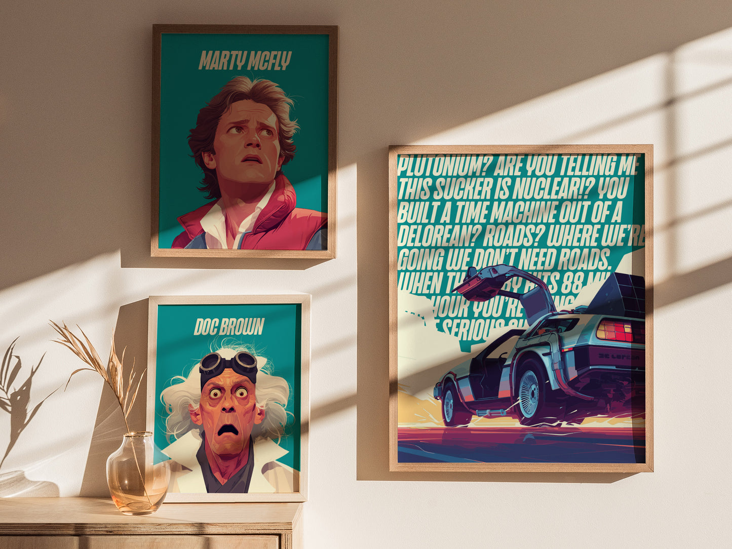 DeLorean Time Machine Poster | Back To The Future Wall Art | Framed or Unframed