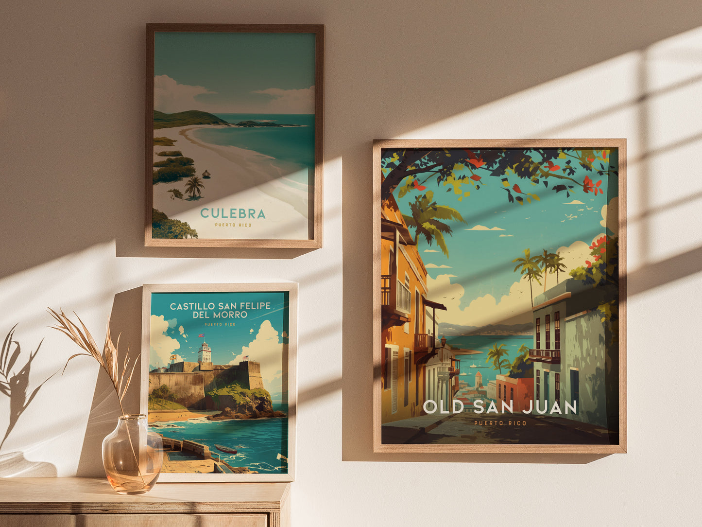 Old San Juan Poster | Puerto Rico Historic District Wall Art Print