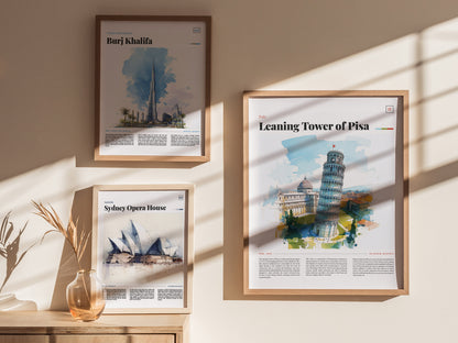 Leaning Tower of Pisa Poster | Italy Travel Wall Art