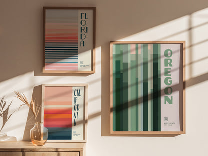 Oregon Minimalist Poster | Modern State Wall Art Print