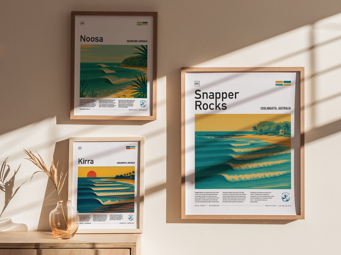 Snapper Rocks Poster | Gold Coast Surf Art | Australia Superbank Print