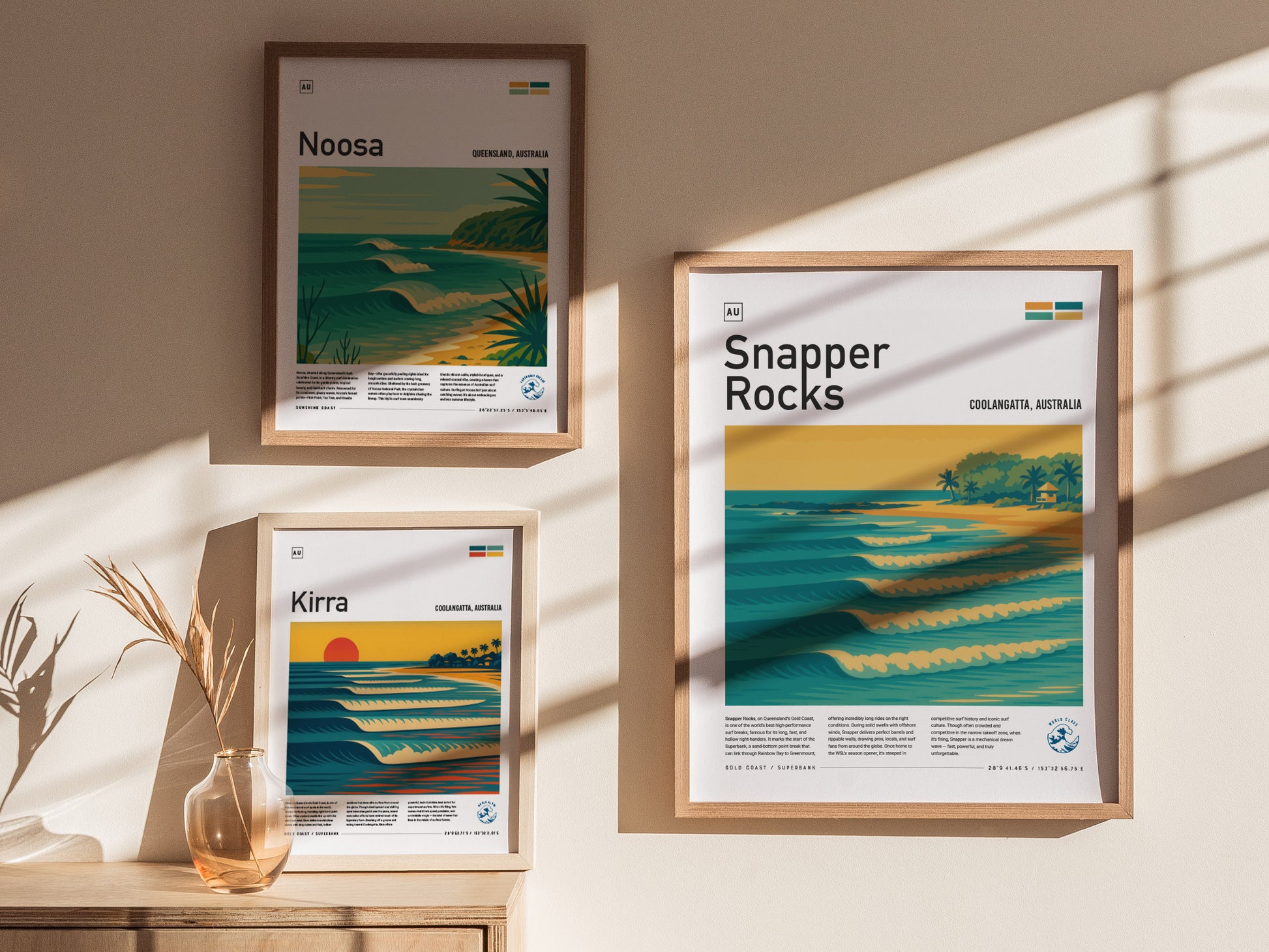 Snapper Rocks Poster | Gold Coast Surf Art | Australia Superbank Print