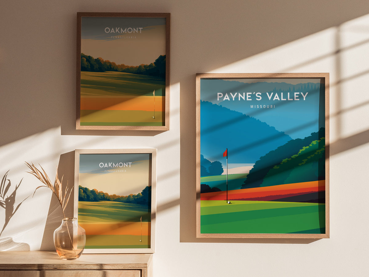 Payne's Valley, Missouri Poster | Links Poster & Golfer Gift Wall Art — styled in a modern interior