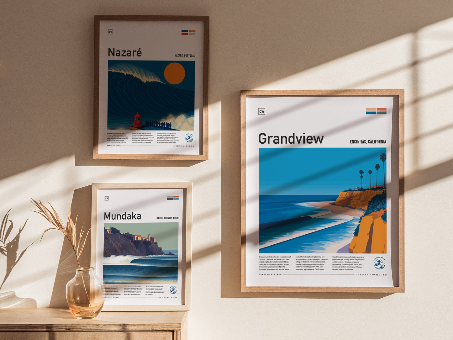 Grandview Surf Spot Poster | Encinitas California Surfer Wall Art